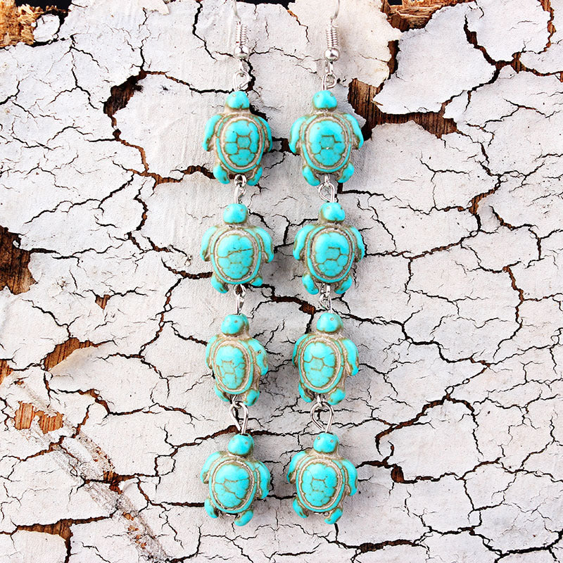 Wholesale Bohemian Turquoise Turtle Earrings ACC-ES-LinDa001