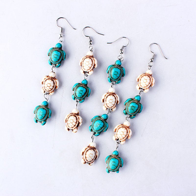 Wholesale Bohemian Turquoise Turtle Earrings ACC-ES-LinDa001