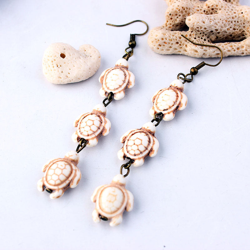 Wholesale Bohemian Turquoise Turtle Earrings ACC-ES-LinDa001