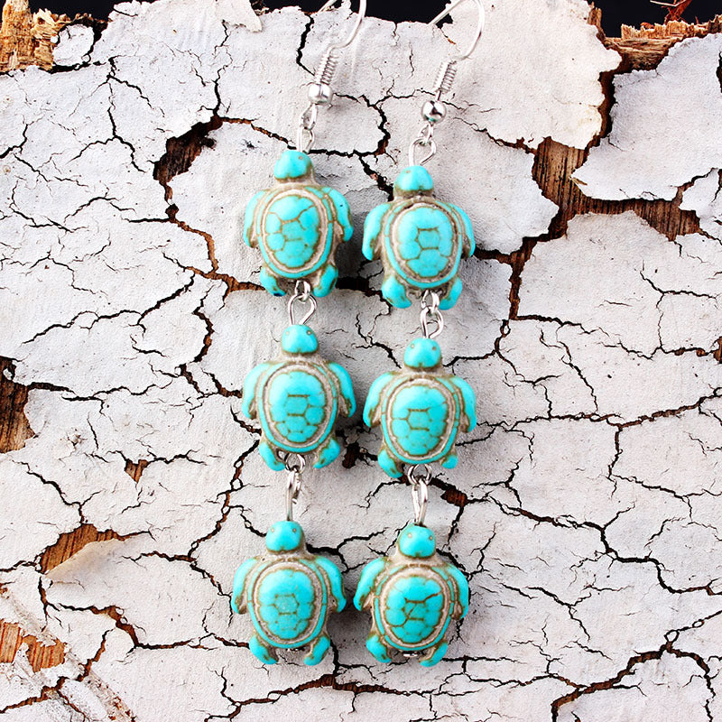 Wholesale Bohemian Turquoise Turtle Earrings ACC-ES-LinDa001