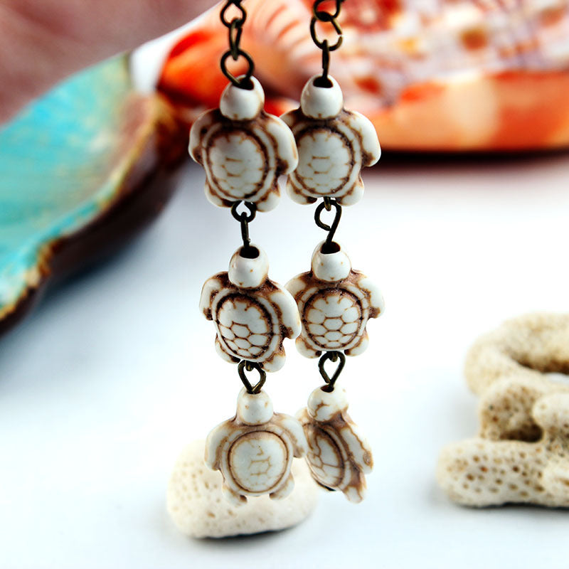 Wholesale Bohemian Turquoise Turtle Earrings ACC-ES-LinDa001