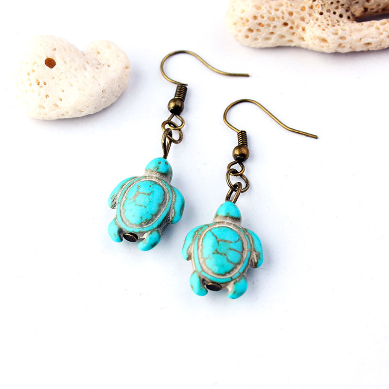 Wholesale Bohemian Turquoise Turtle Earrings ACC-ES-LinDa001