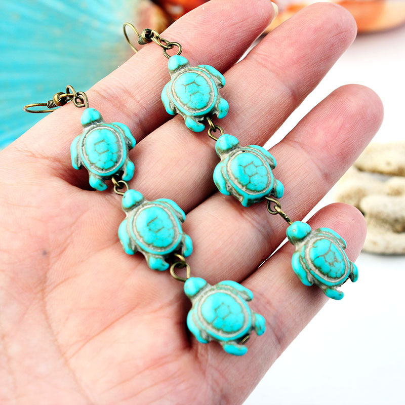 Wholesale Bohemian Turquoise Turtle Earrings ACC-ES-LinDa001