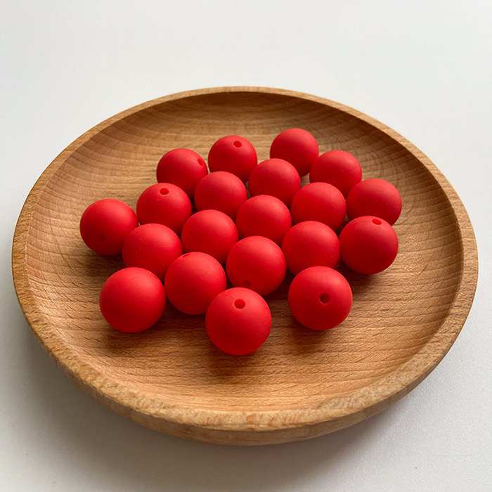 Wholesale 50PCS 15MM Silicone Heart Rainbow Color Beads With Pore Size 2.5mm