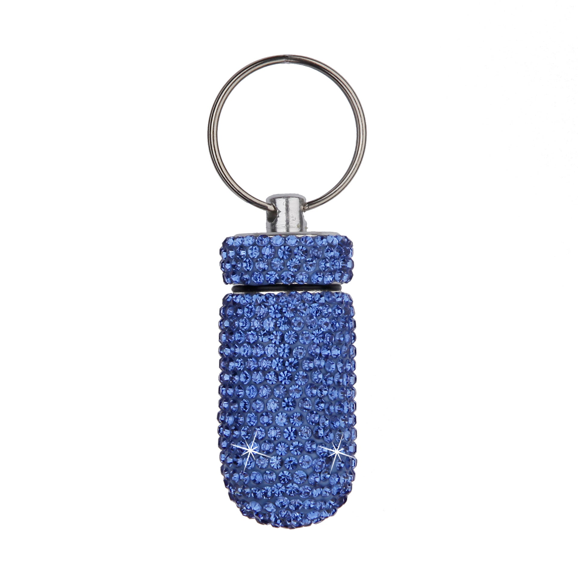 Wholesale Rhinestone Mini Medicine Bottle Portable Aluminum Alloy Medicine Jar Keychain ACC-KC-ZW002