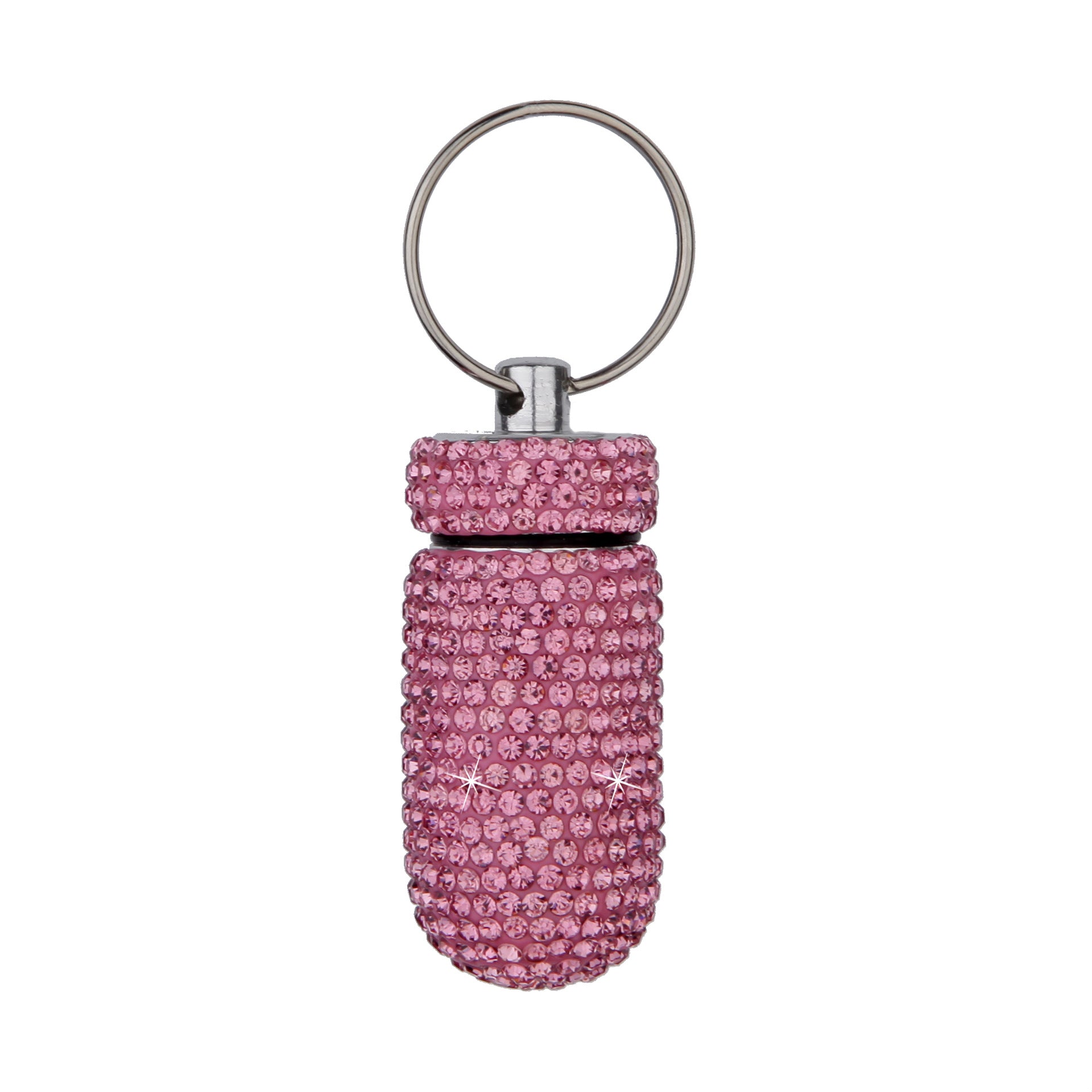 Wholesale Rhinestone Mini Medicine Bottle Portable Aluminum Alloy Medicine Jar Keychain ACC-KC-ZW002