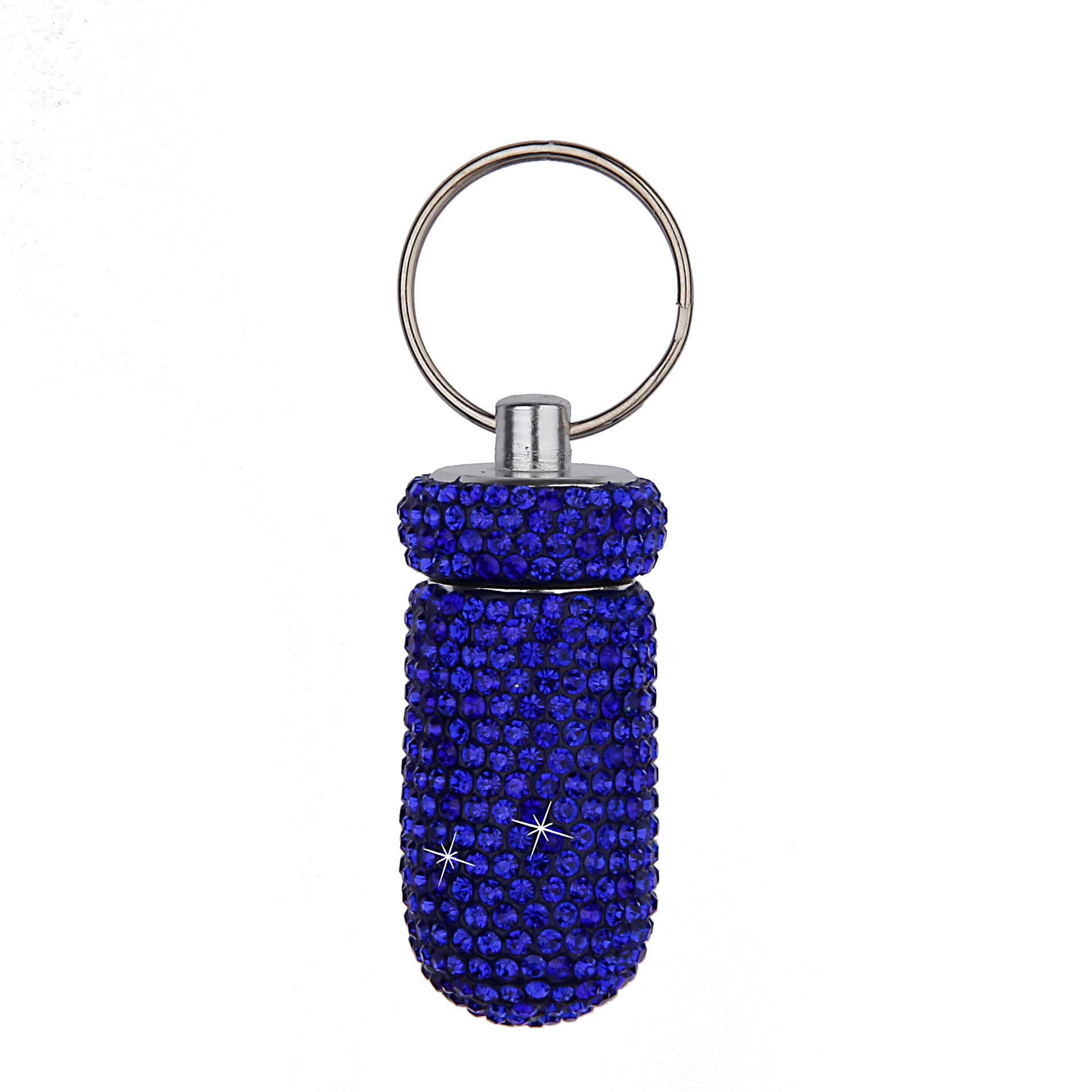 Wholesale Rhinestone Mini Medicine Bottle Portable Aluminum Alloy Medicine Jar Keychain ACC-KC-ZW002