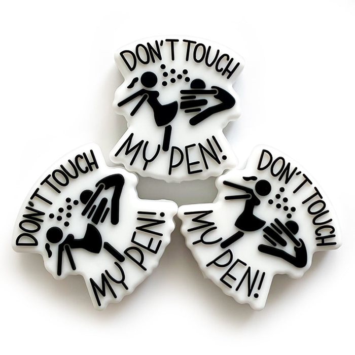 Wholesale 10PCS Don’t Touch My Pen Silicone Focal Beads