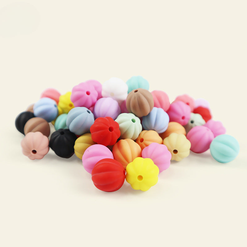 Wholesale 100pcs 15mm Pumpkin Beads Silicone Beads DIY for Beadable ACC-BDS-JIaHao006
