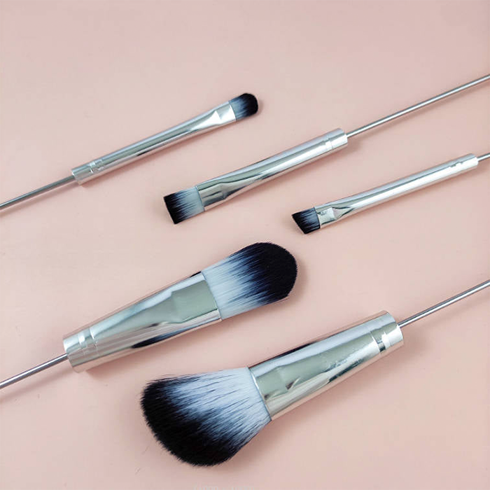Wholesale 5 Brushes per Set Beaded Pole 3.15 inches Makeup Brush Set DIY Beadable Stainless Steel