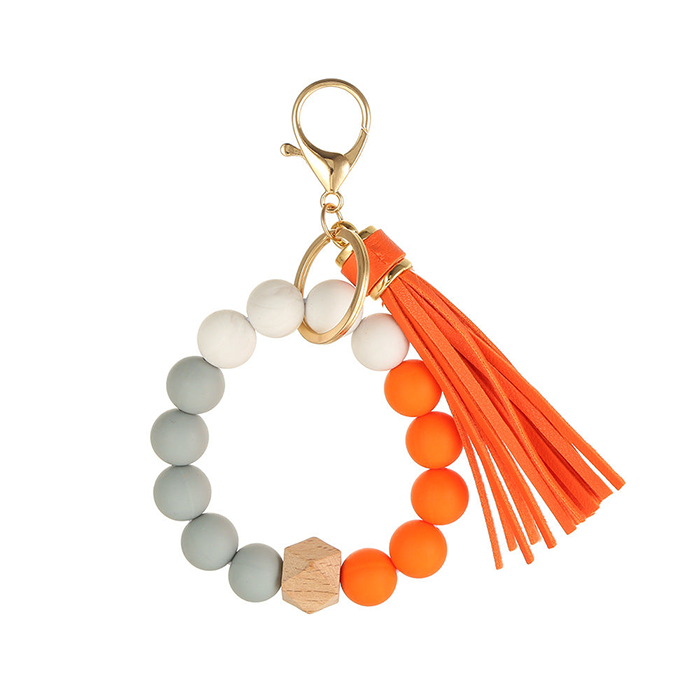 Wholesale Gradient Color Bracelet Silicone Keychain Wristlet Keychain