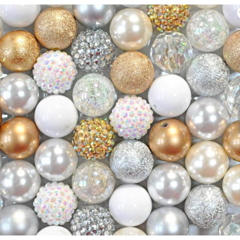 Wholesale 50pcs/pack of Mixed Color Random Resin 20mm Rhinestone Drill Balls ACC-BDS-NiJia025