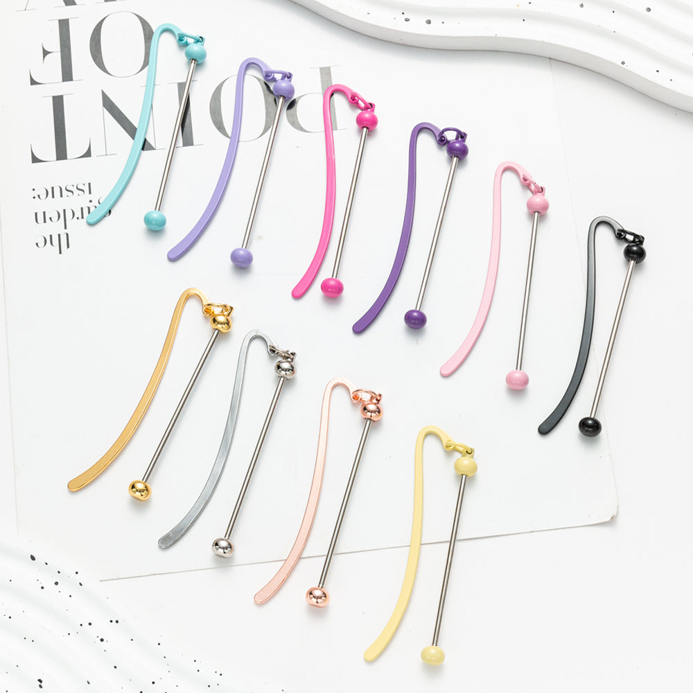 Wholesale Candy Color Beadable Bookmarks Metal DIY For Beaded Bar ACC-BM-HuaH001