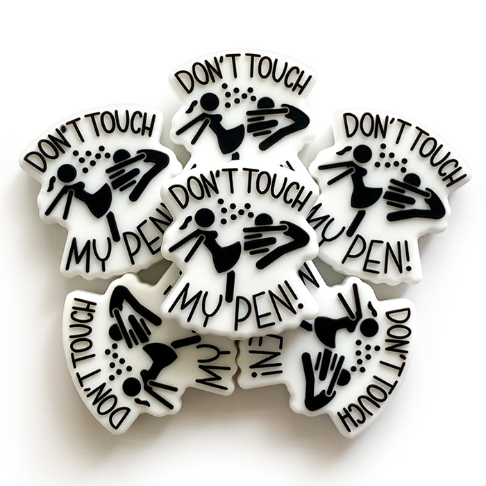 Wholesale 10PCS Don’t Touch My Pen Silicone Focal Beads