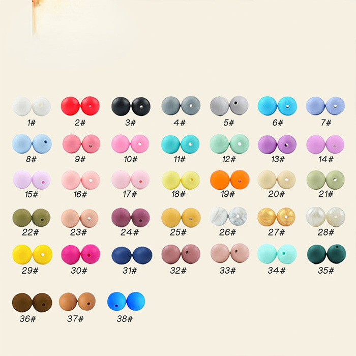 Wholesale 50PCS 15MM Silicone Heart Rainbow Color Beads With Pore Size 2.5mm