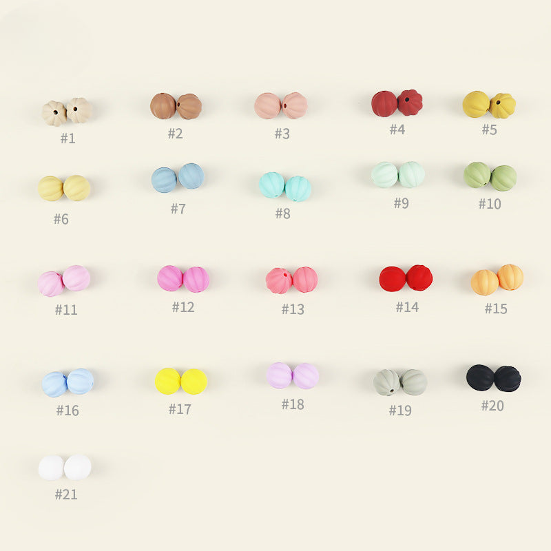 Wholesale 100pcs 15mm Pumpkin Beads Silicone Beads DIY for Beadable ACC-BDS-JIaHao006