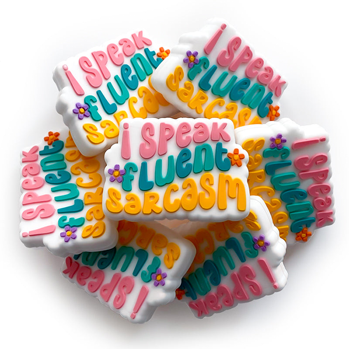Wholesale 10PCS I Speak Fluent Sarcasm Silicone Focal Beads