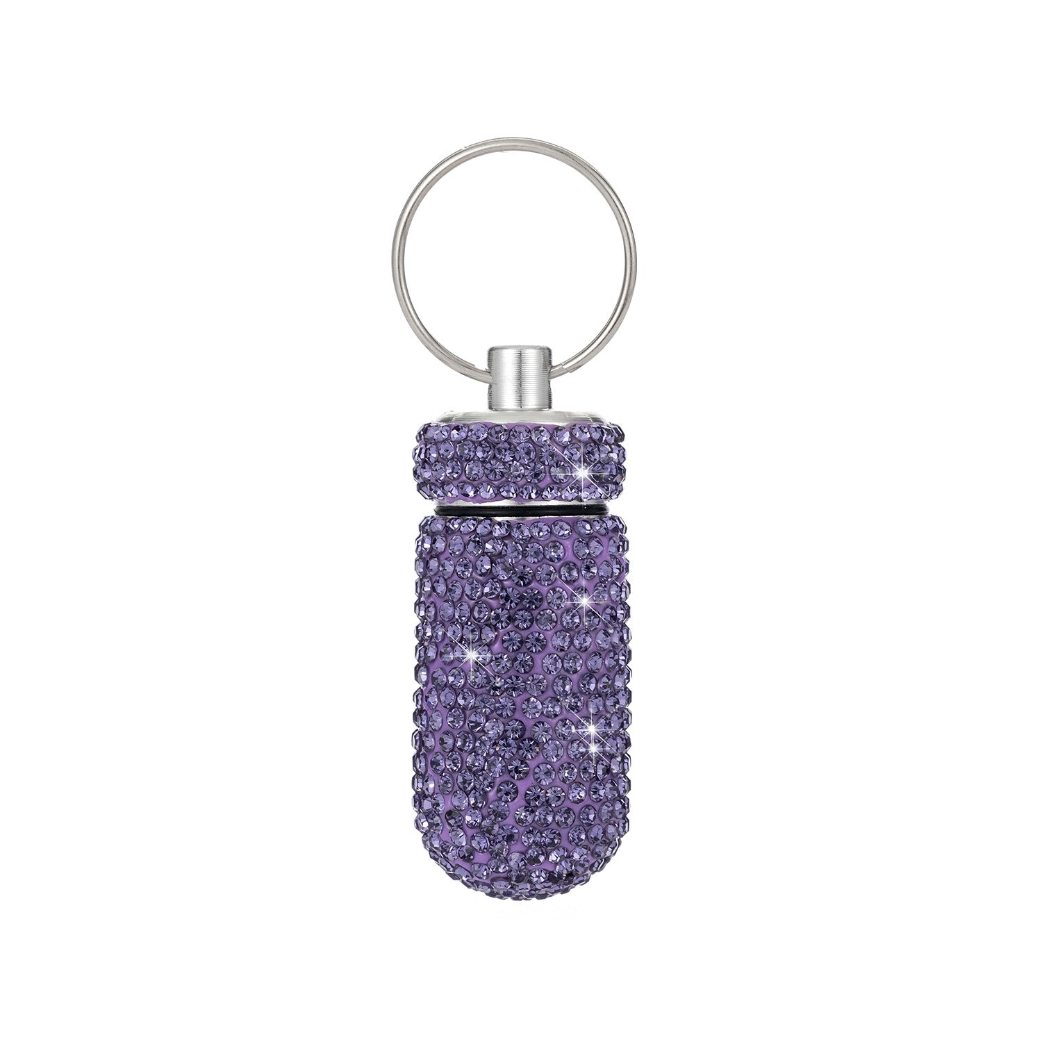 Wholesale Rhinestone Mini Medicine Bottle Portable Aluminum Alloy Medicine Jar Keychain ACC-KC-ZW002