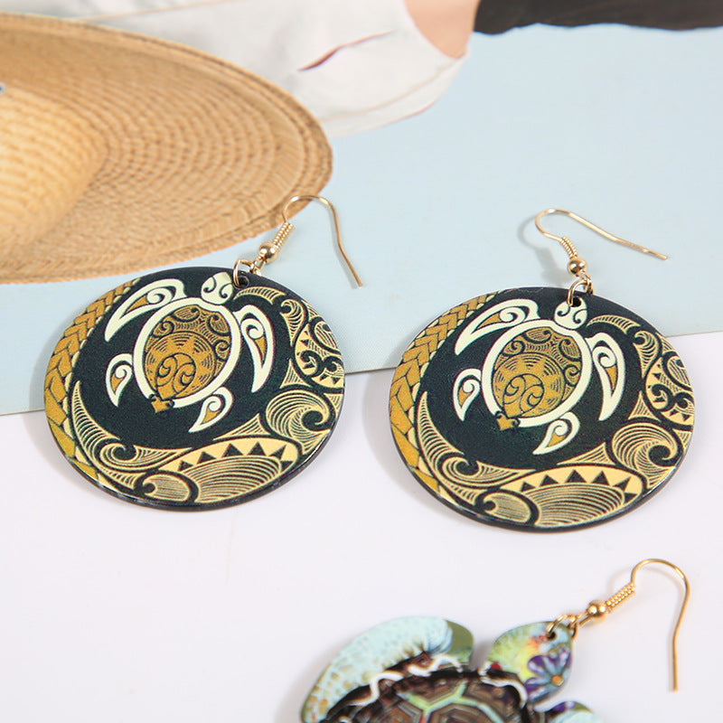 Wholesale Acrylic Bohemian Ethnic Style Turtle Earrings ACC-ES-YanChen009
