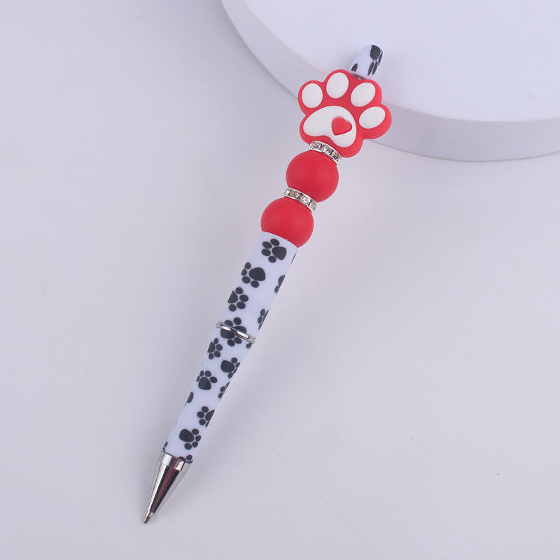 Wholesale Beaded Pens Cartoon Dog Paw Silicone Ballpoint Pen