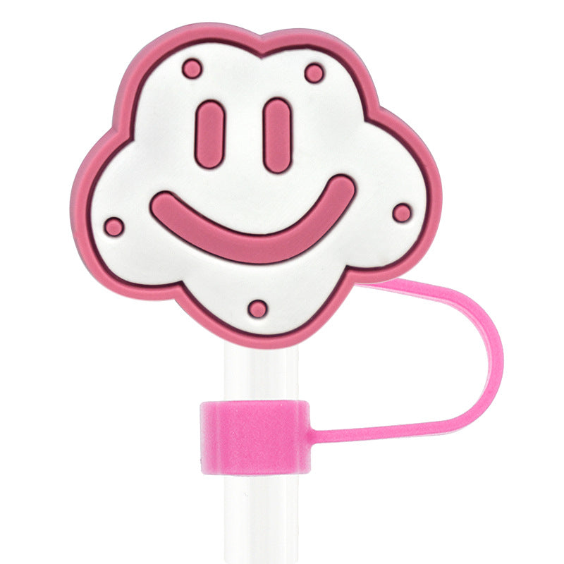 Wholesale Random 100pcs Cartoon Colorful Cloud 10mm Straw Buckle Soft Plastic Straw Decoration