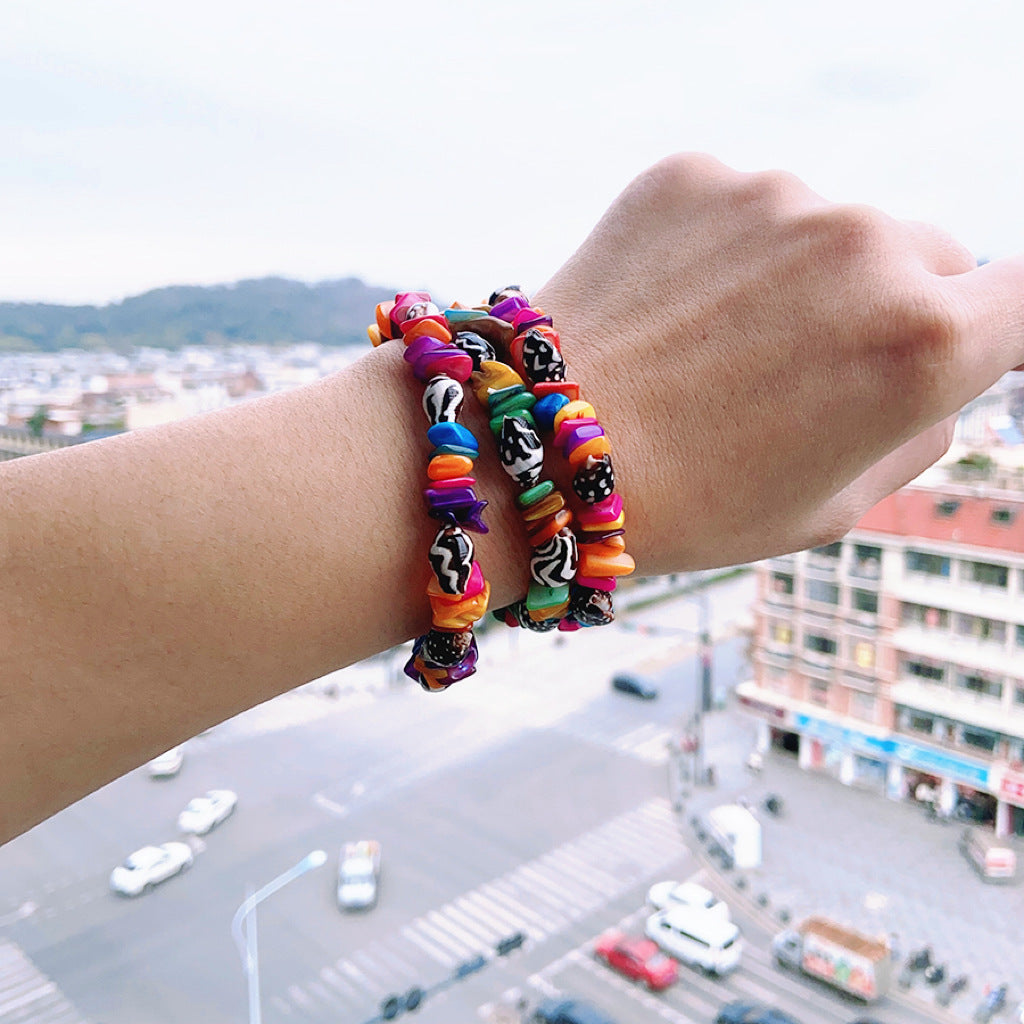 Wholesale Natural Gravel and Shell Bracelet