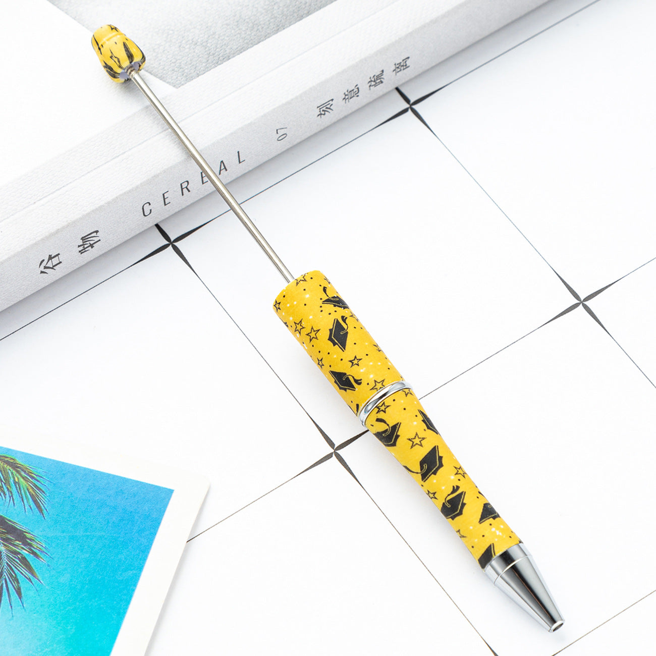 Wholesale Beadable Pens Graduation Print Plastic Pen DIY for Beaded ACC-BP-Huah137