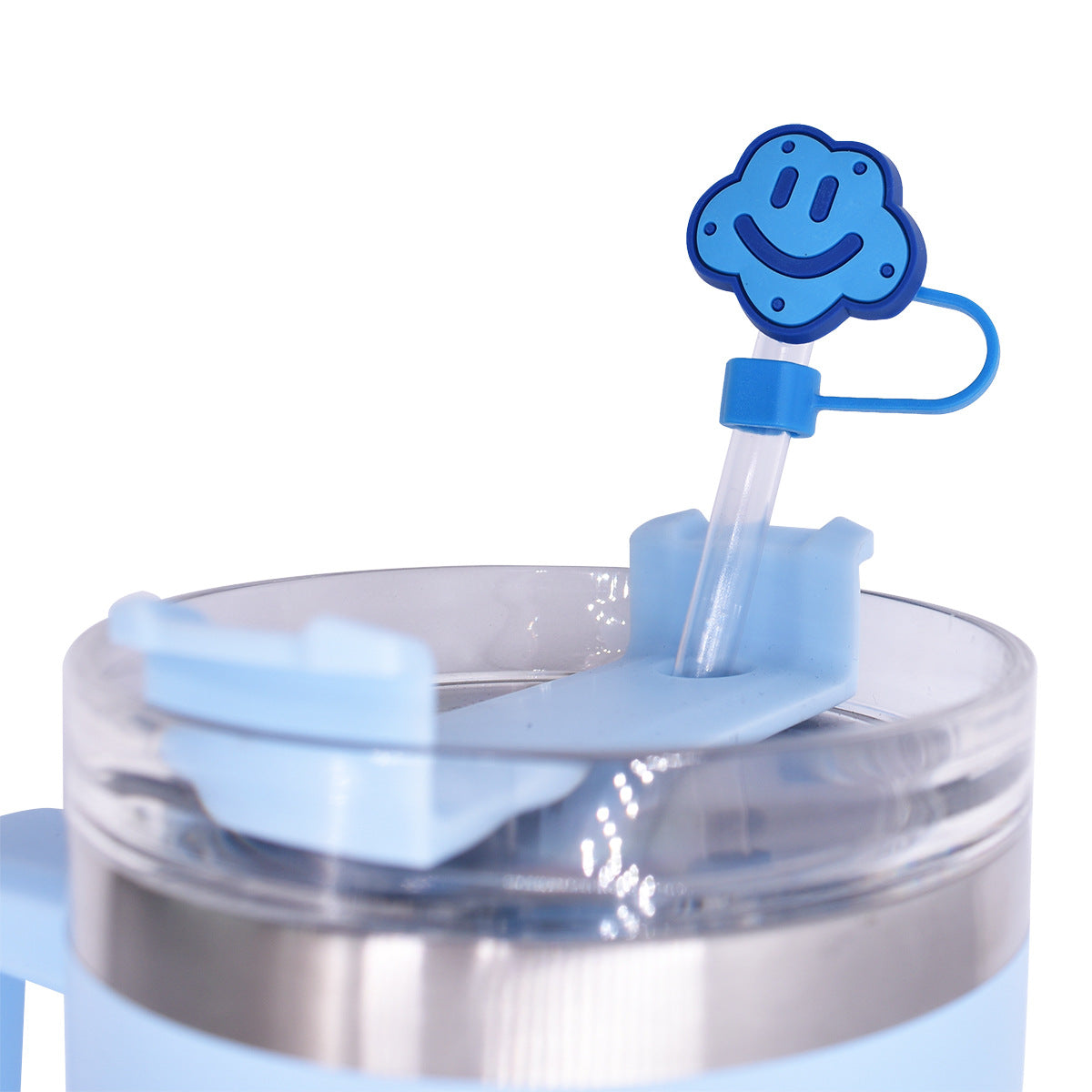 Wholesale Random 100pcs Cartoon Colorful Cloud 10mm Straw Buckle Soft Plastic Straw Decoration