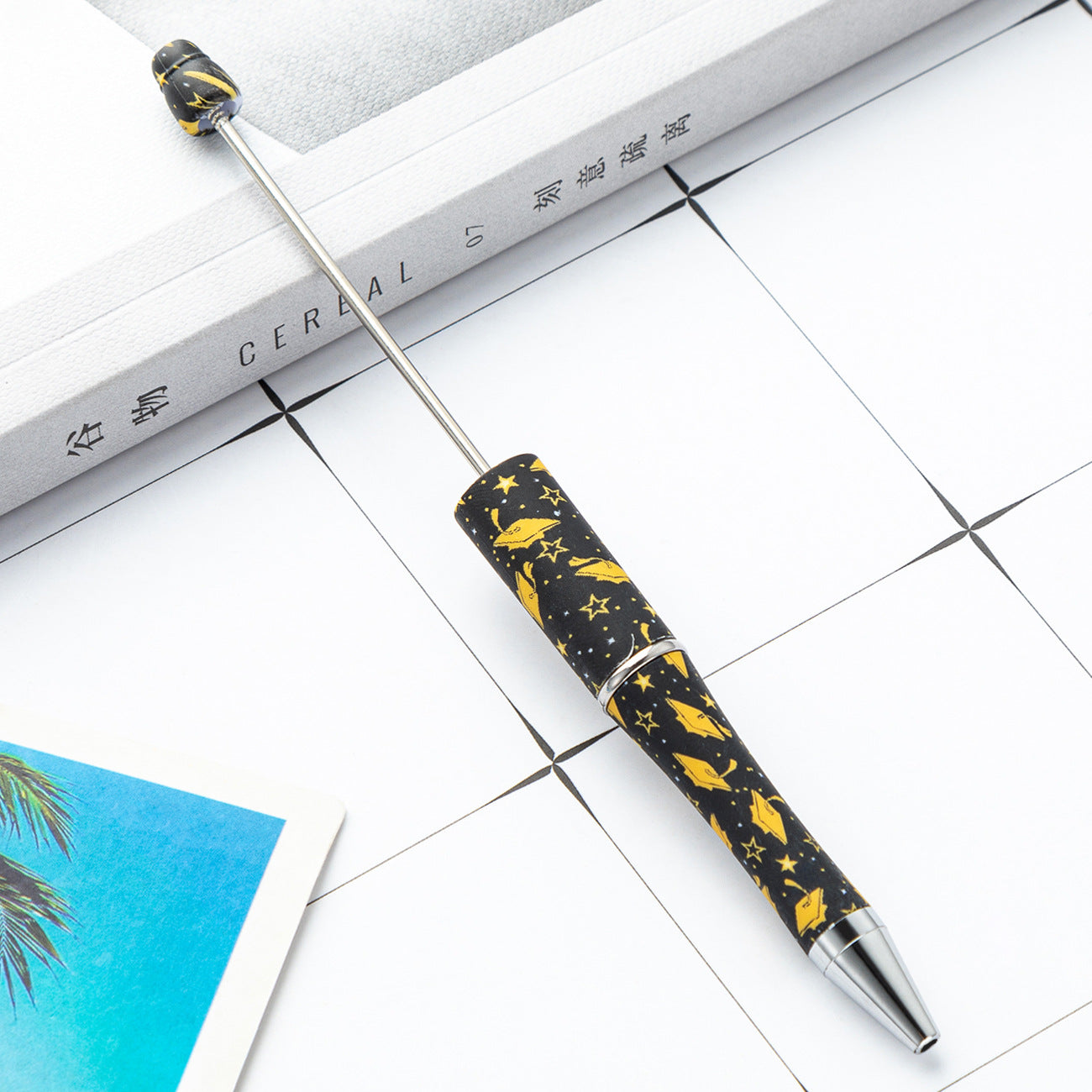 Wholesale Beadable Pens Graduation Print Plastic Pen DIY for Beaded ACC-BP-Huah137