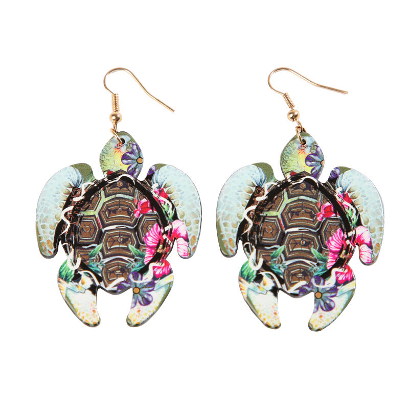 Wholesale Acrylic Bohemian Ethnic Style Turtle Earrings ACC-ES-YanChen009