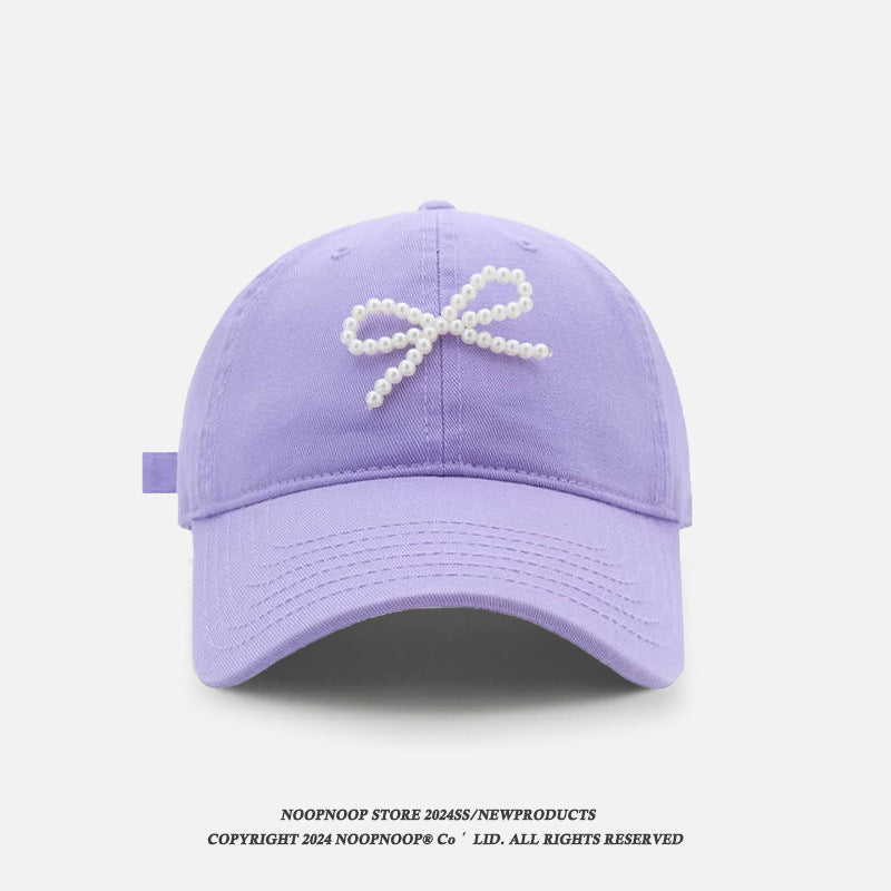 Wholesale fabric pearl bow soft top baseball cap ACC-HT-ZhiRou001