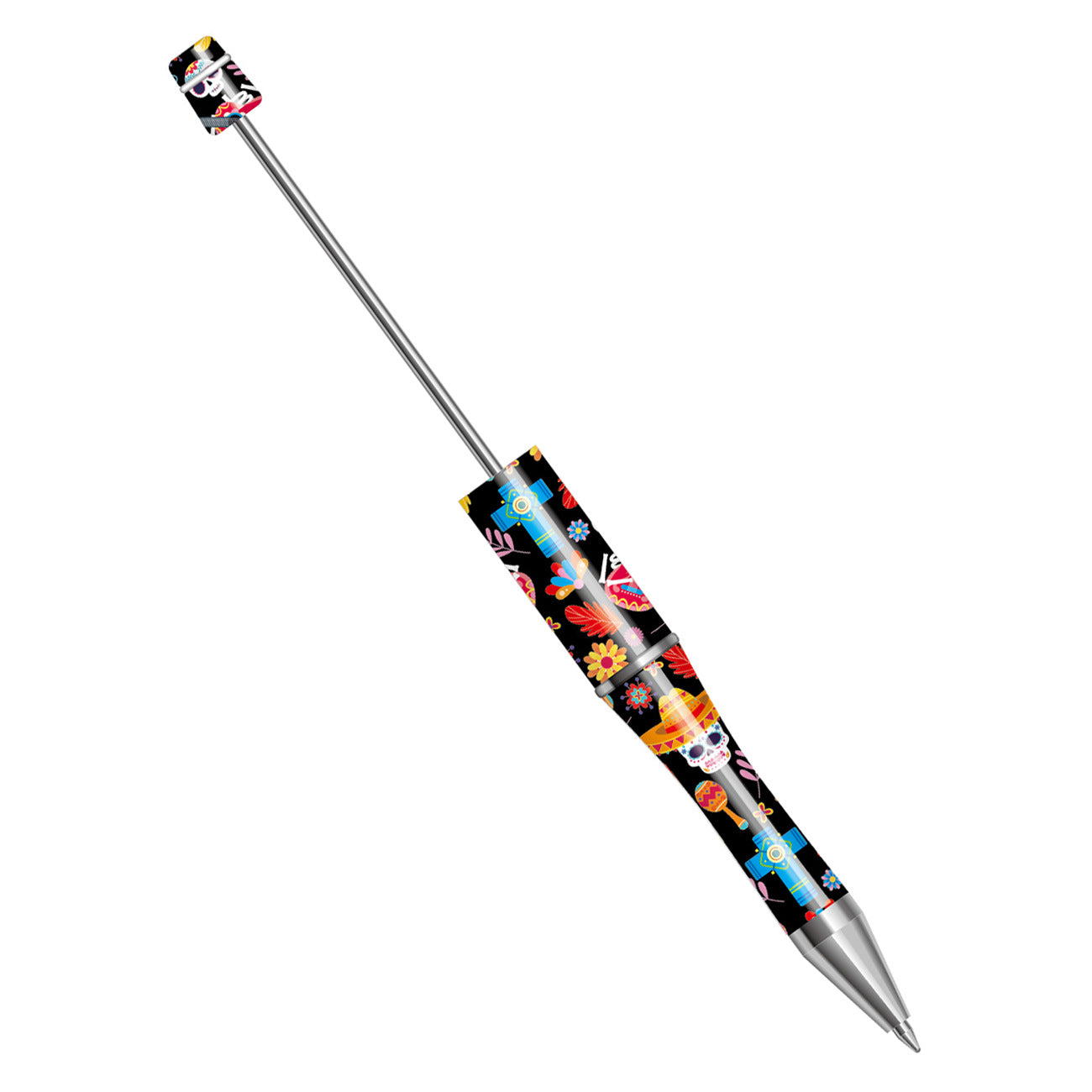 Wholesale Beadable Pens Cow Pattern Sunflower Mexican Skull Plastic Pen DIY for Beaded ACC-BP-Huah139
