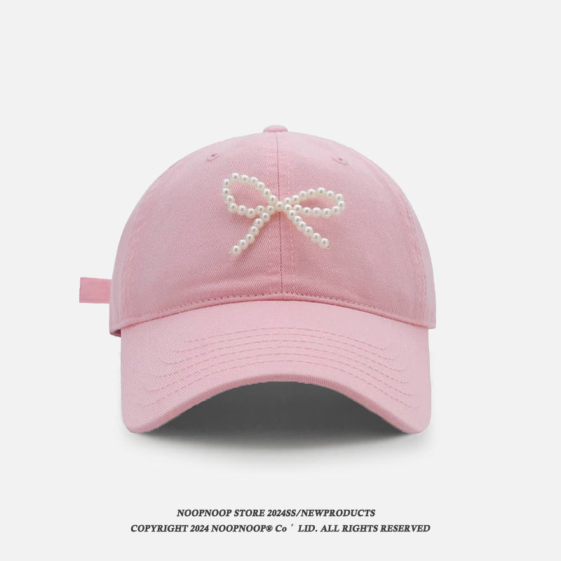 Wholesale fabric pearl bow soft top baseball cap ACC-HT-ZhiRou001