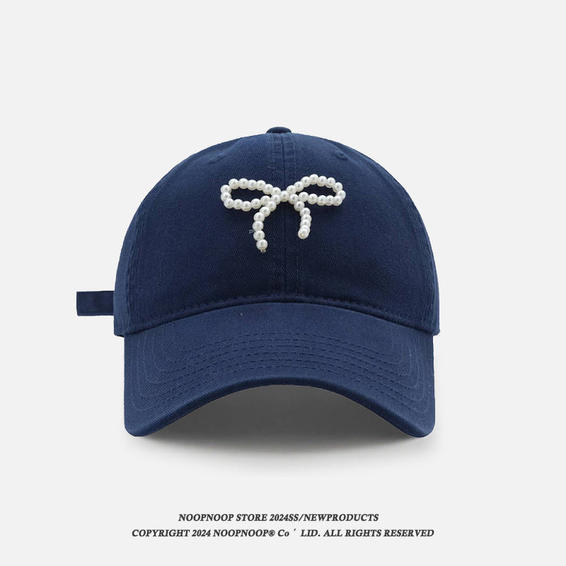 Wholesale fabric pearl bow soft top baseball cap ACC-HT-ZhiRou001