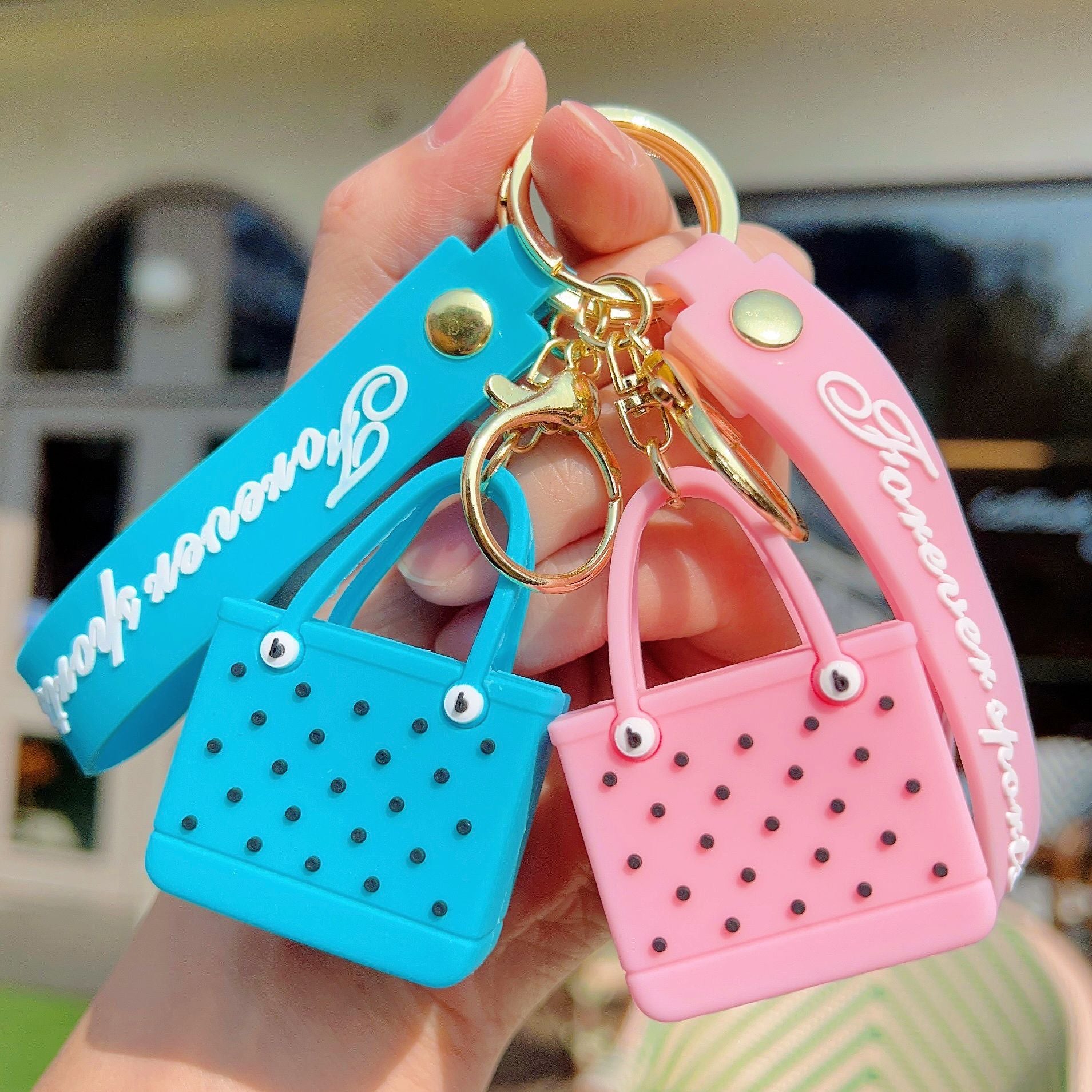 Wholesale Silicone Mini Beach Bag Keychain ACC-KC-ShuX001