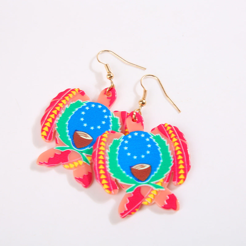 Wholesale Acrylic Bohemian Ethnic Style Turtle Earrings ACC-ES-YanChen009