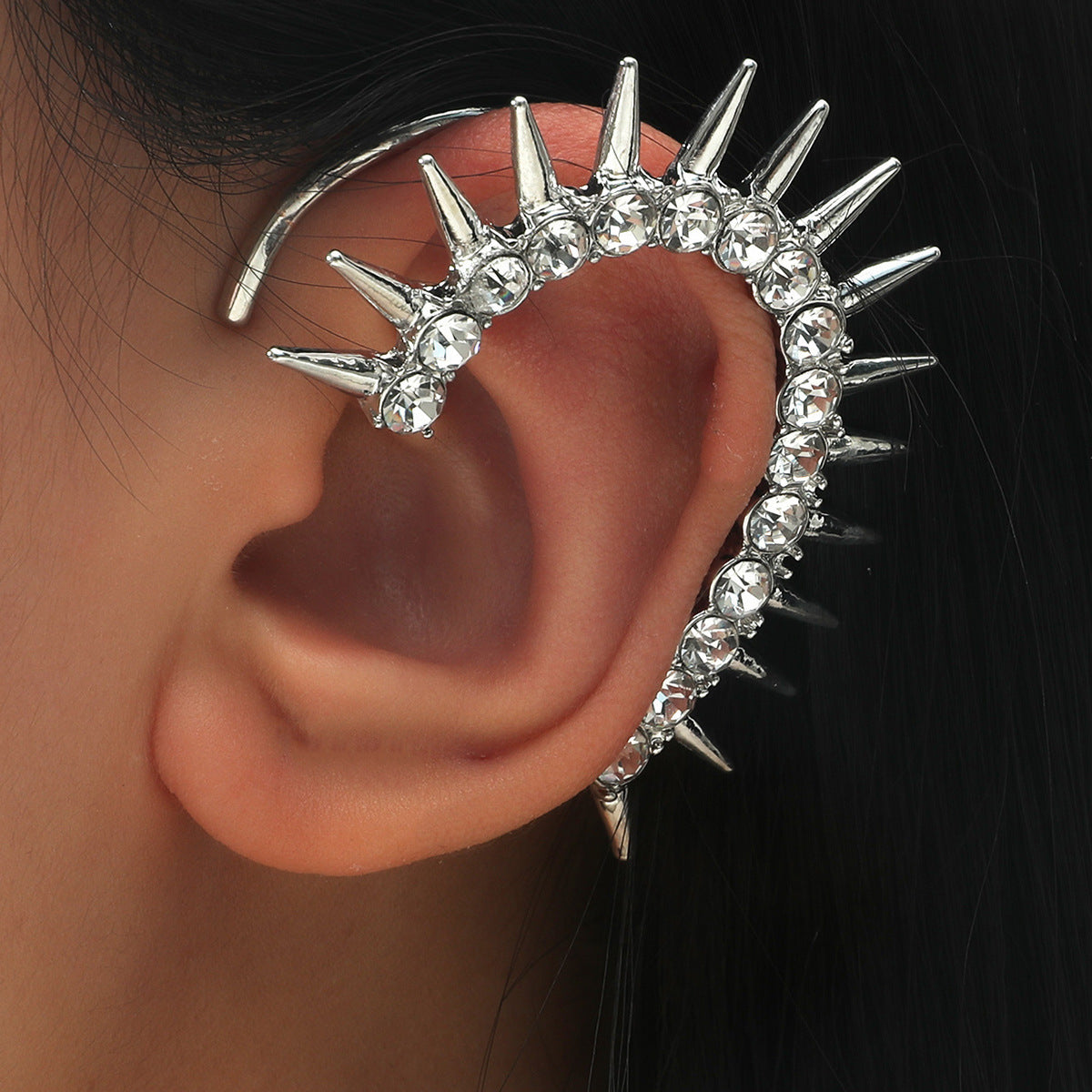 Wholesale Punk Diamond Rivet Ear Hook Alloy Ear Bone Clip ACC-ES-GL001