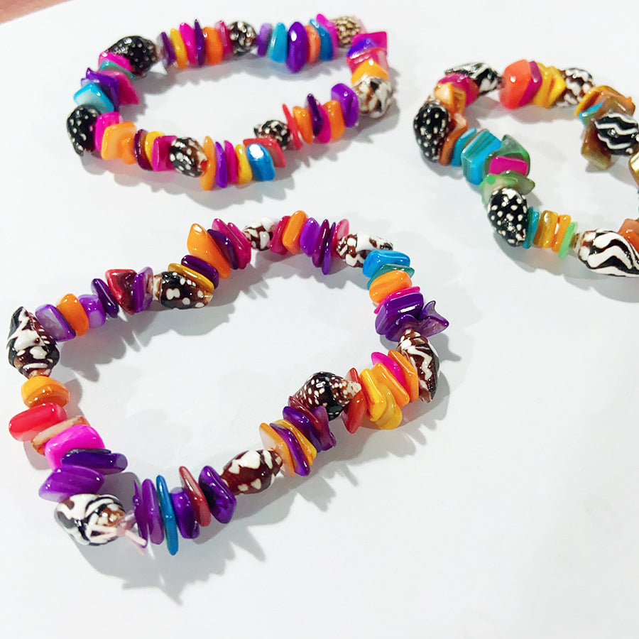 Wholesale Natural Gravel and Shell Bracelet