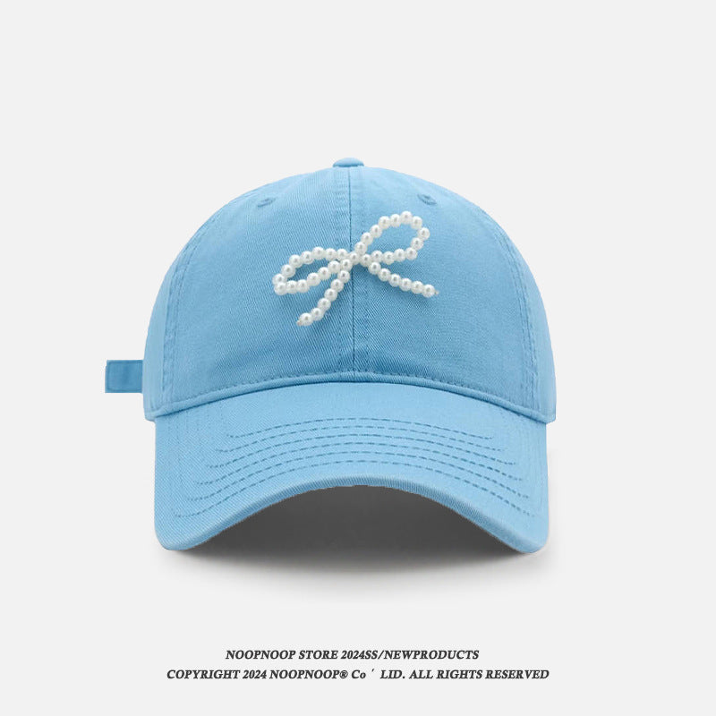 Wholesale fabric pearl bow soft top baseball cap ACC-HT-ZhiRou001