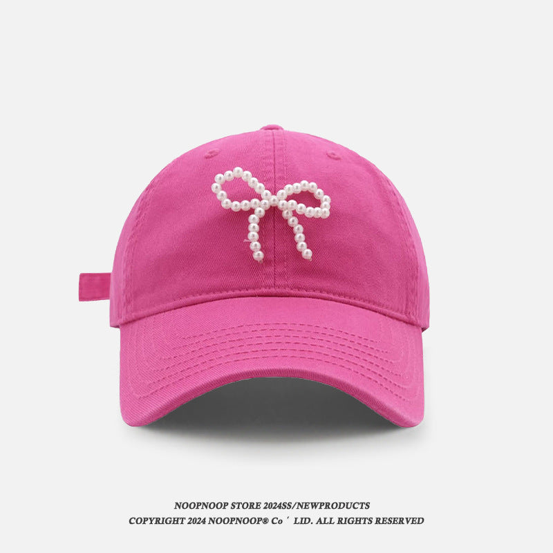Wholesale fabric pearl bow soft top baseball cap ACC-HT-ZhiRou001