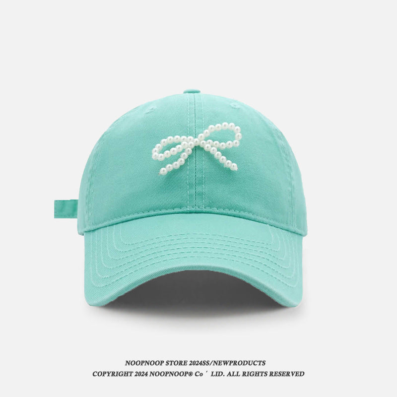 Wholesale fabric pearl bow soft top baseball cap ACC-HT-ZhiRou001