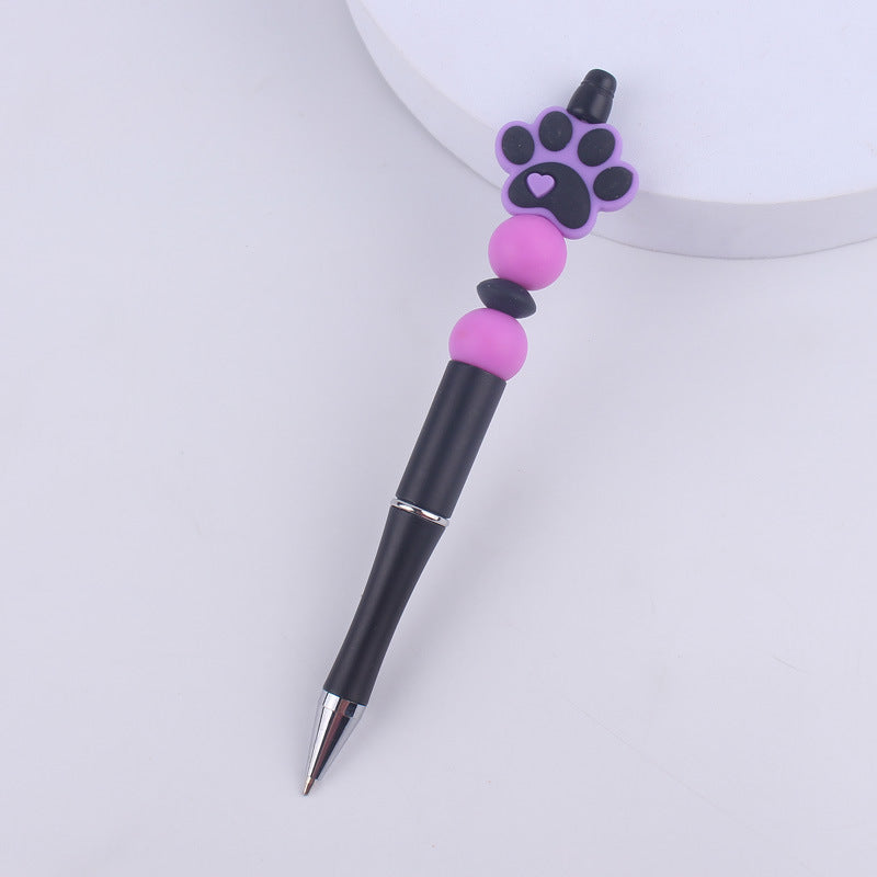 Wholesale Beaded Pens Cartoon Dog Paw Silicone Ballpoint Pen