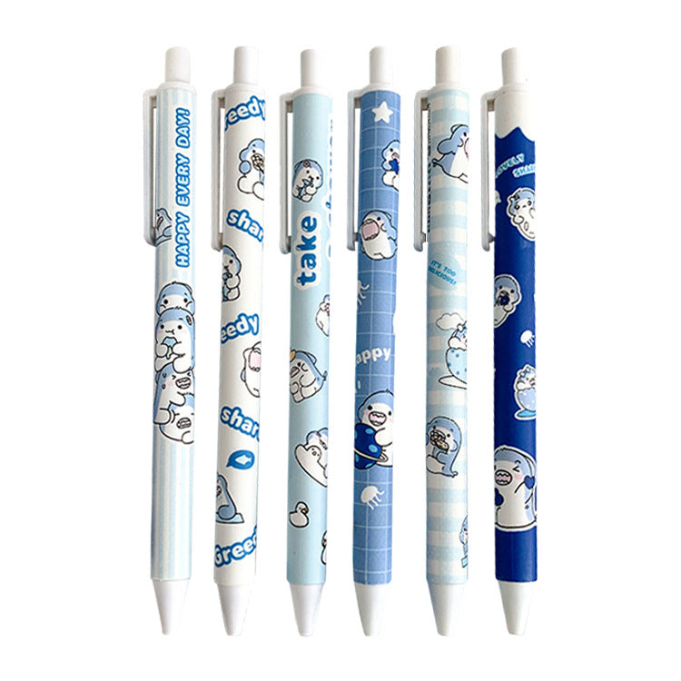 Wholesale shark cute press plastic gel pen ACC-PN-Liuj004