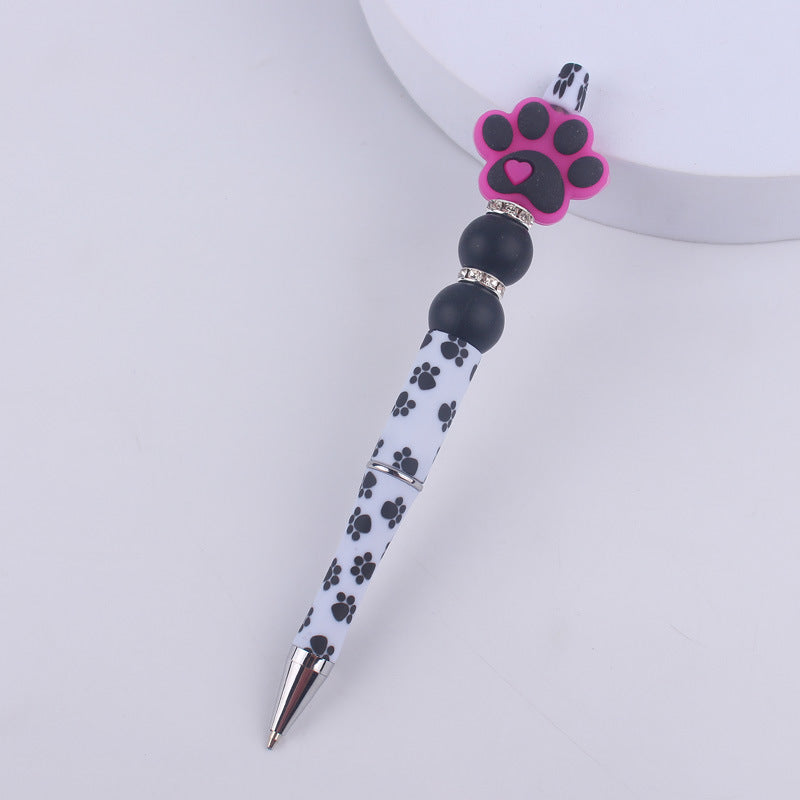 Wholesale Beaded Pens Cartoon Dog Paw Silicone Ballpoint Pen
