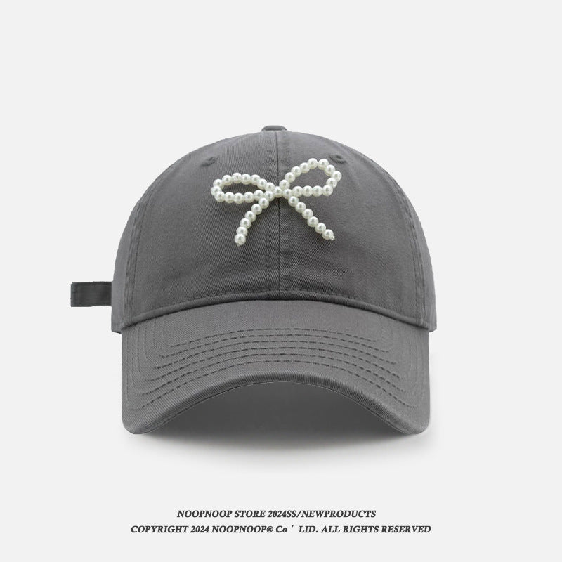 Wholesale fabric pearl bow soft top baseball cap ACC-HT-ZhiRou001