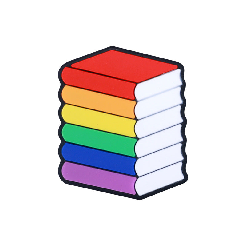 Wholesale of 20pcs Cartoon Rainbow Pencil Books, Silicone Beads Focal Beads ACC-BDS-HCX004