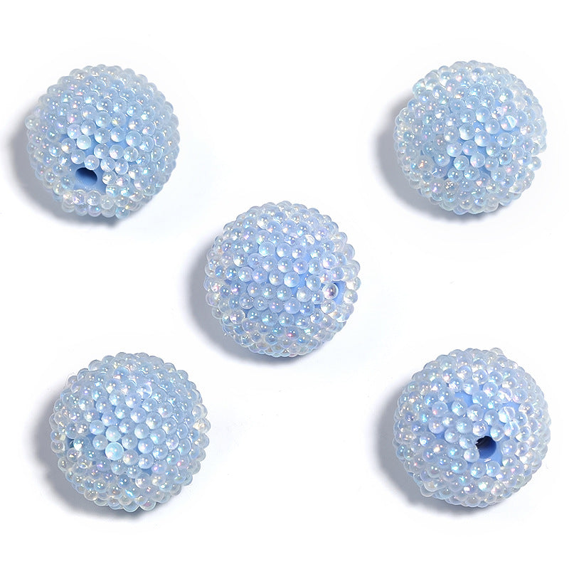 Wholesale of 5 Pieces/pack of Colorful Glass Bubble Beads and Acrylic Beads ACC-BDS-BLG013