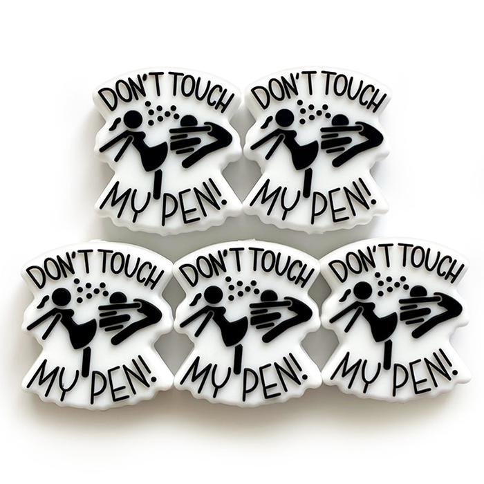 Wholesale 10PCS Don’t Touch My Pen Silicone Focal Beads