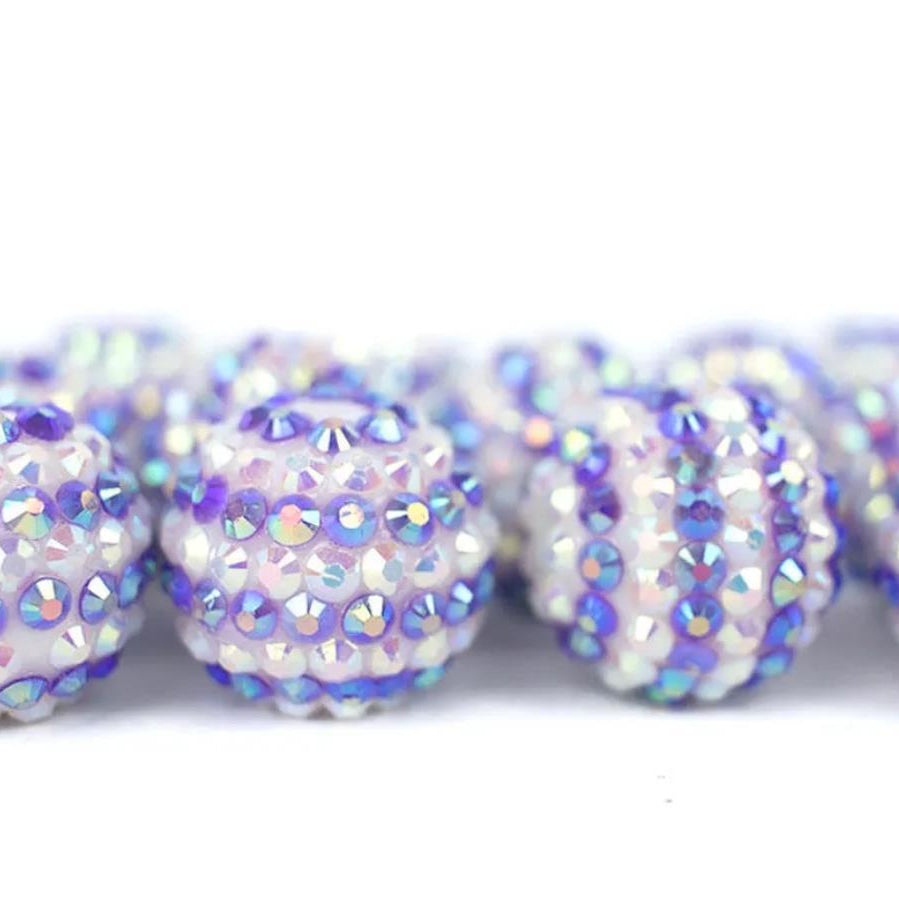 Wholesale 20MM Resin Rhinestone Stripe Drill Ball Beads ACC-BDS-NiJia021