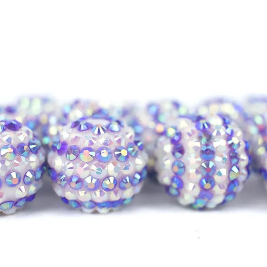 Wholesale 5PCS 20MM Resin Rhinestone Stripe Drill Ball Beads ACC-BDS-NiJia021